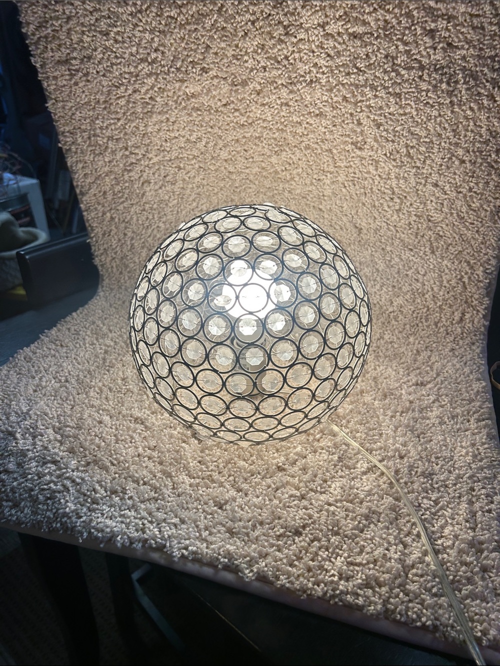Crystal Globe Table Lamp in Clear and Silver - Home Party Supplies